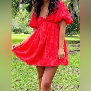 Future Collective bright red textured dress